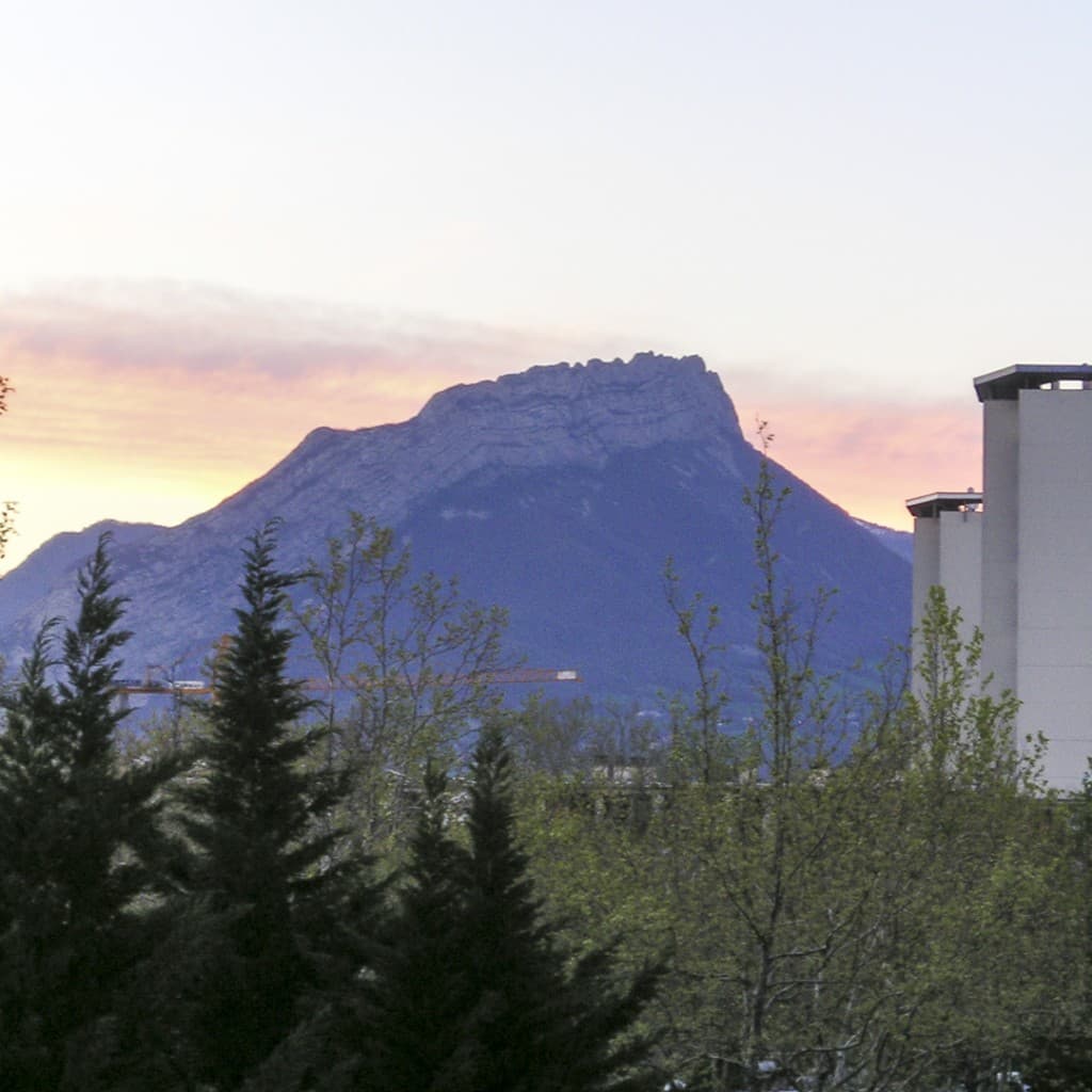 Sunset behind the Alps in Grenoble, France