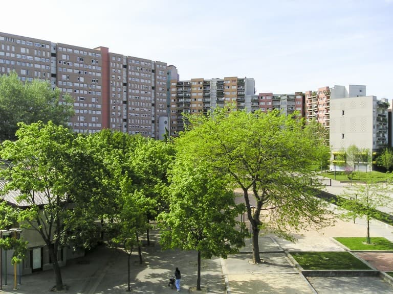 Houses of the “La Villeneuve” neighborhood in Grenoble, France