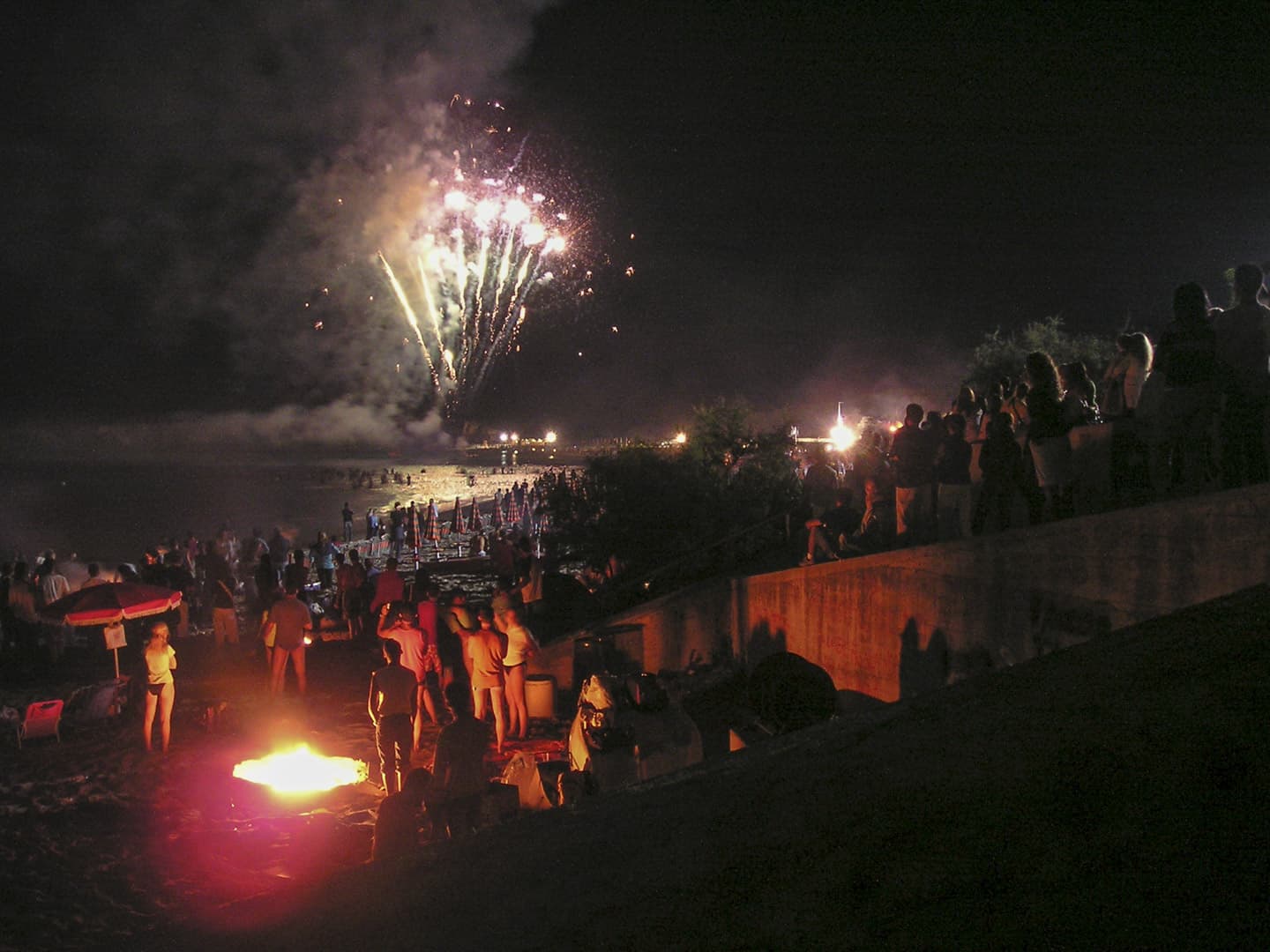 Fireworks on the beach the night of San Lorenzo