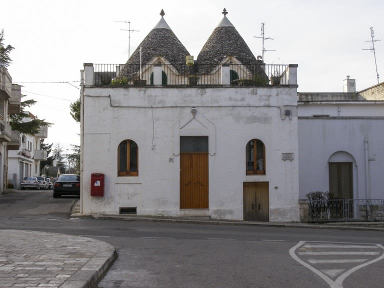 A traditional “Trullo” house made from dry stone hut with and with the conical roof