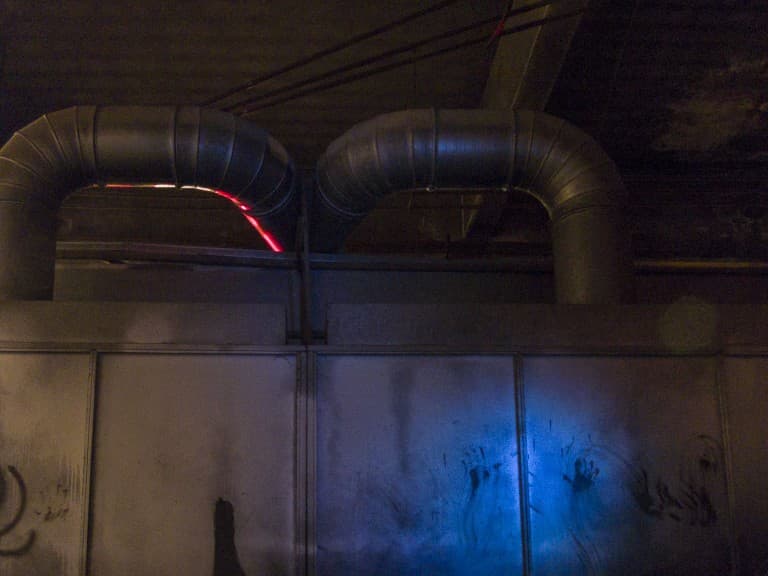 Light Painting at the Abandoned Train Repairing Workshop in Turin, Italy