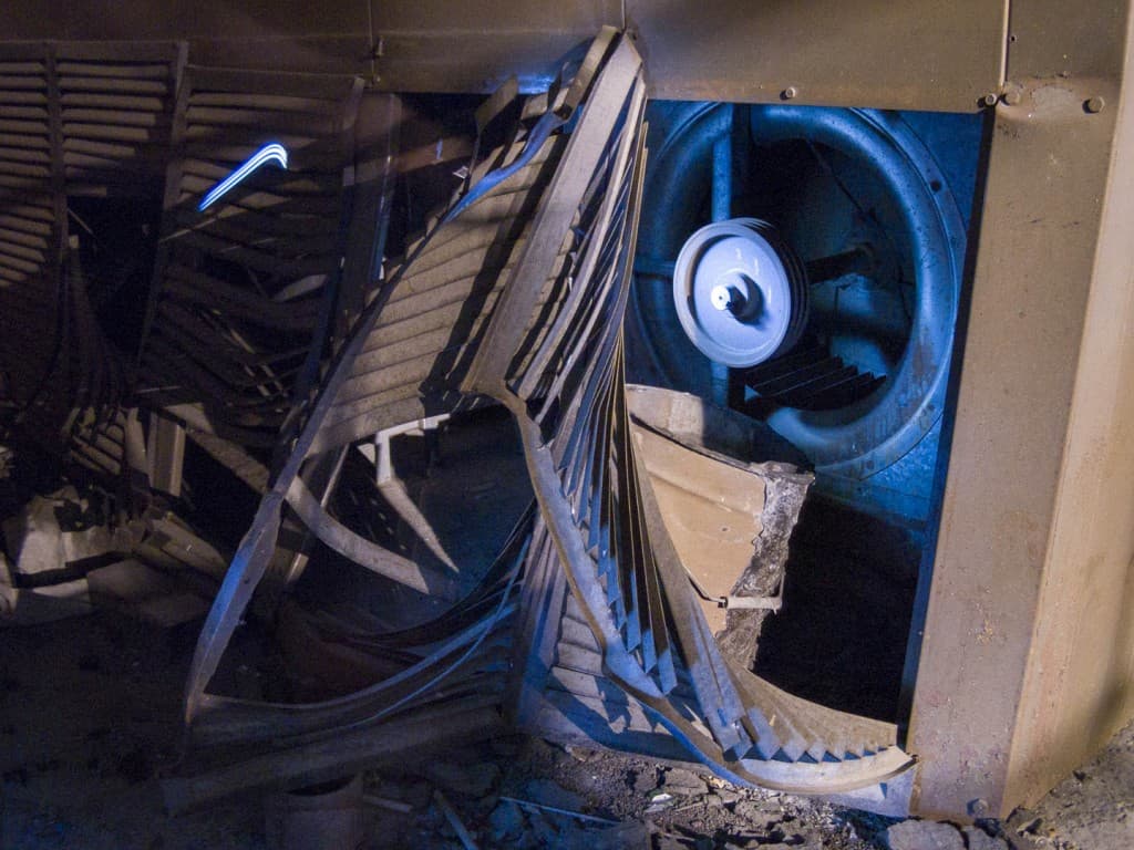 Light Painting at the Abandoned Train Repairing Workshop in Turin, Italy