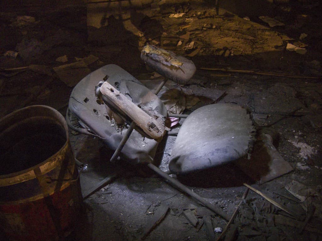 Light Painting at the Abandoned Train Repairing Workshop in Turin, Italy