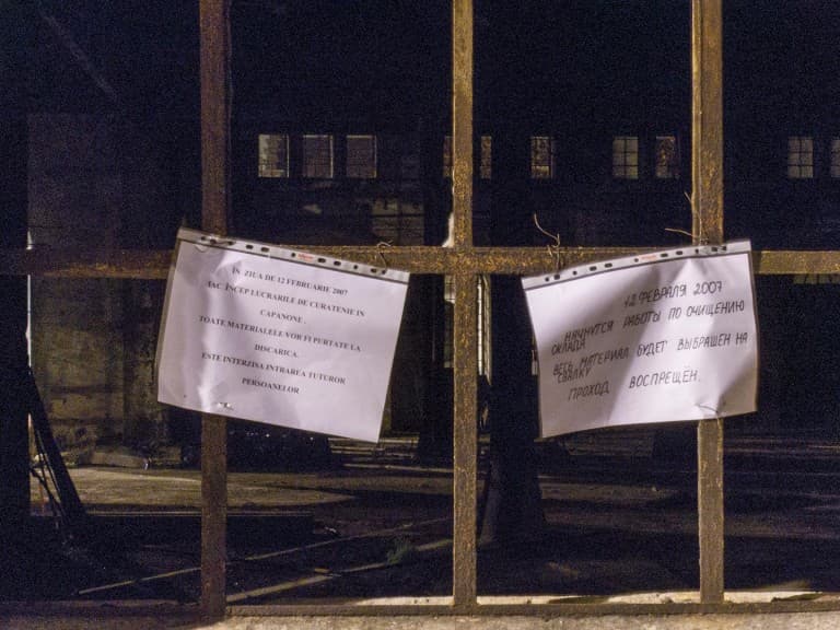 Messages for Homeless at the Abandoned Train Repairing Workshop in Turin, Italy