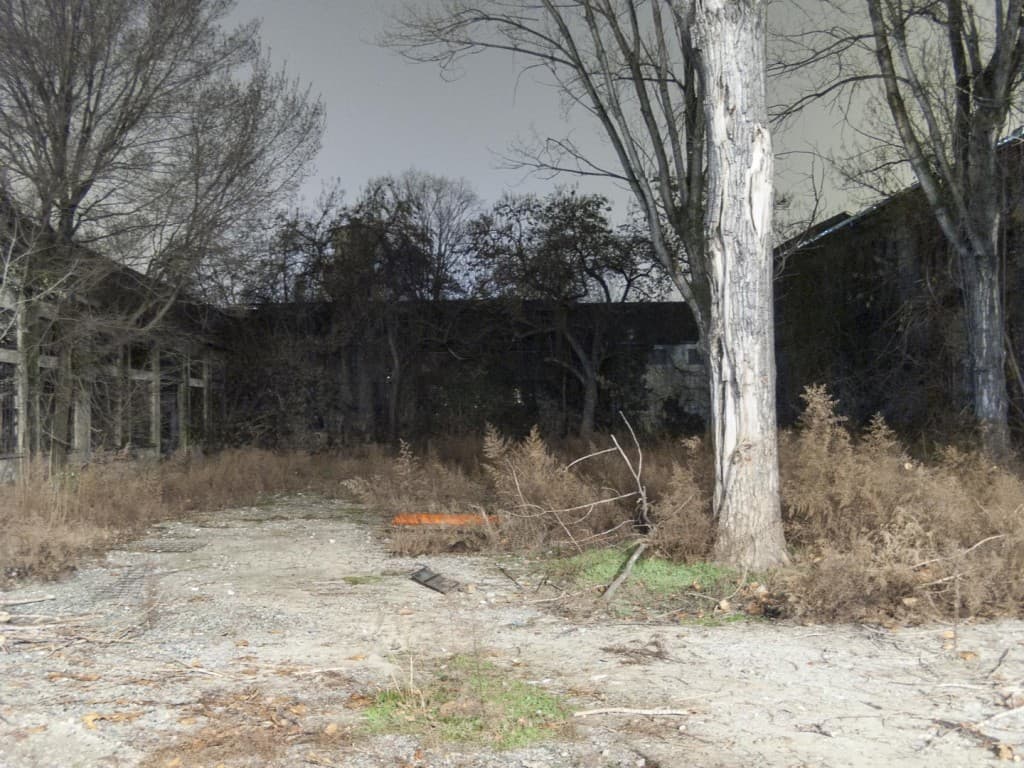 Courtyard of the OGR – Abandoned Train Repairing Workshop in Turin, Italy