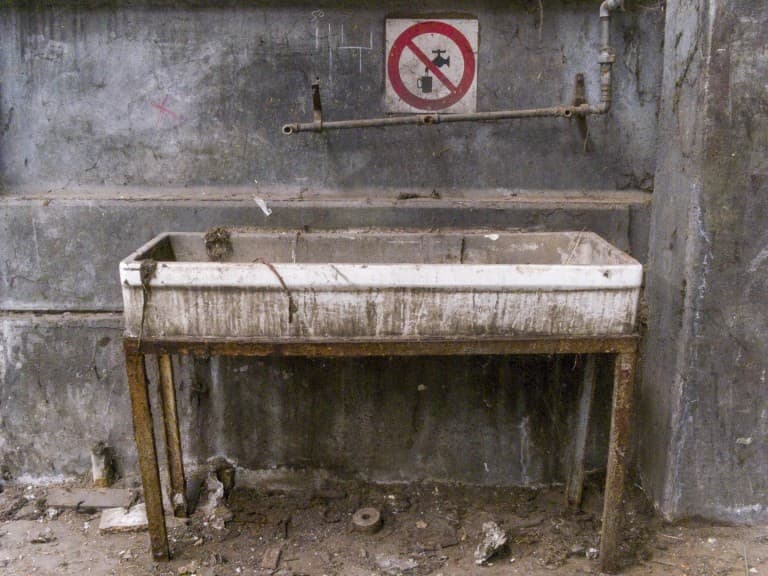 Sink at Unknown Abandoned Factory in Nichelino, Italy
