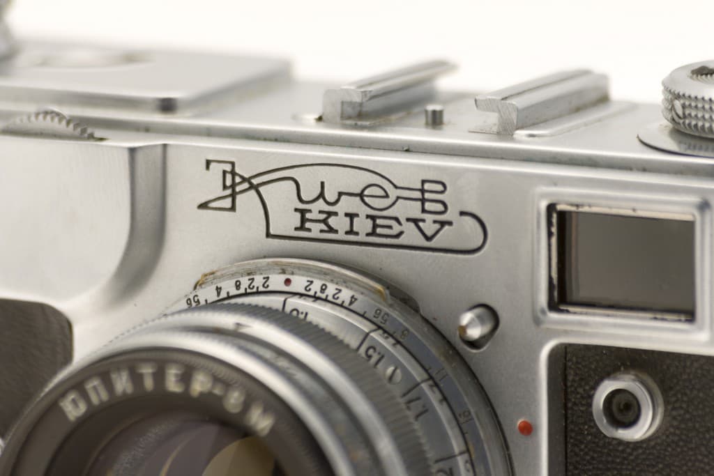 Kiev 4A (Киев) – Soviet 35mm Rangefinder Film Camera Logo