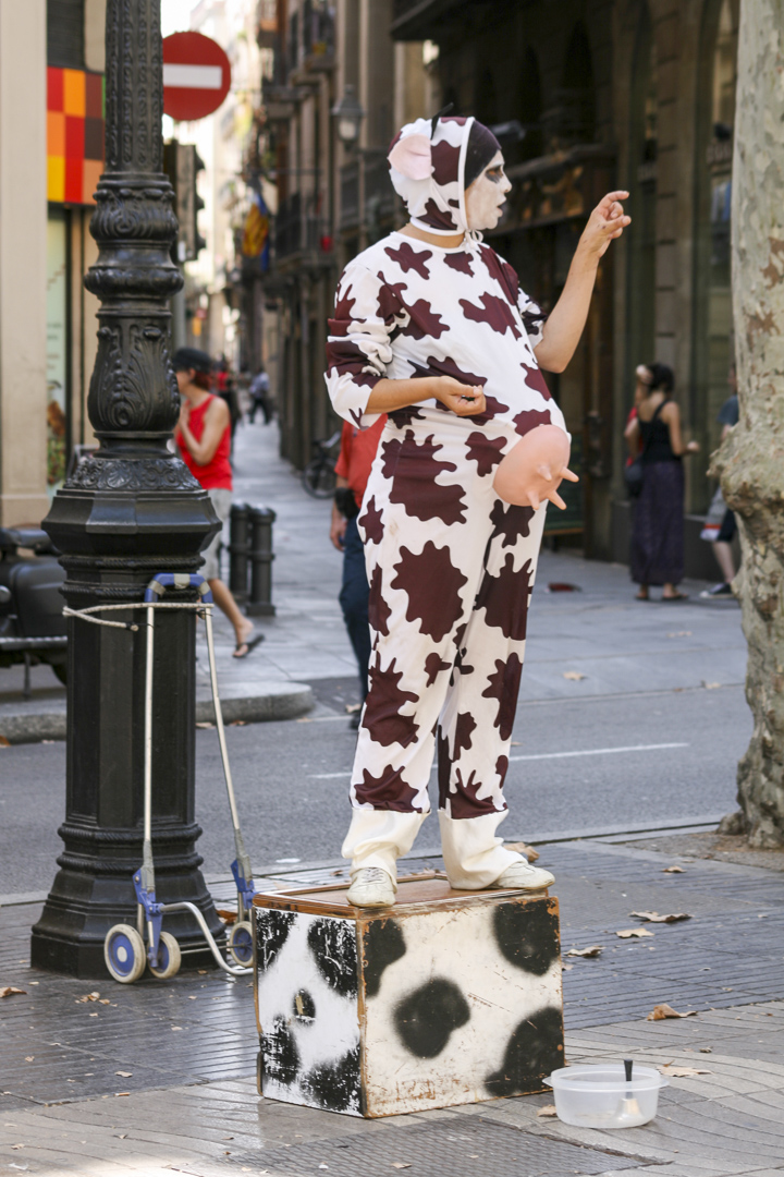 Las Ramblas Street Performers in Barcelona, Spain