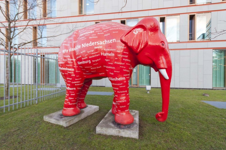 Red Elephant Sculpture on the Ebertstraße in Berlin – Germany
