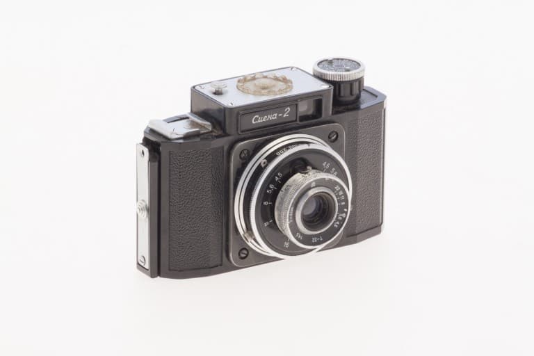 Smena 2 (Смена) – Soviet 35mm Compact Film Camera Front-Side View