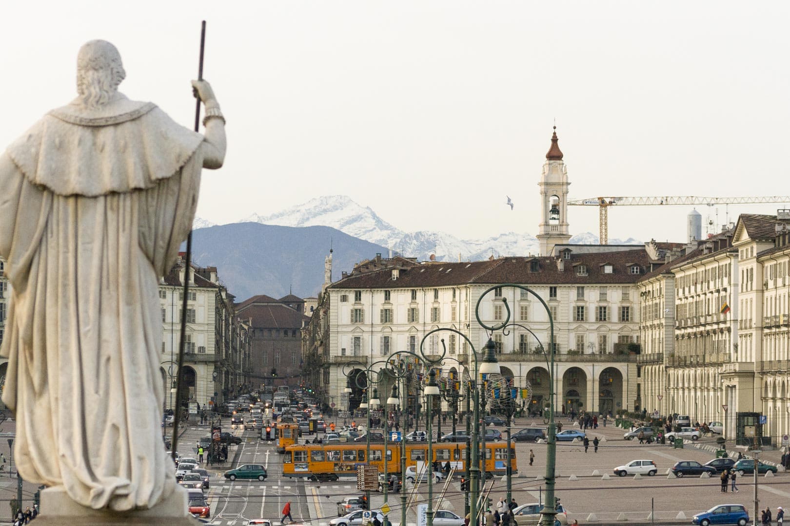 Piazza Vittorio Veneto view from the church of Gran Madre di Dio – Turin, Italy